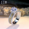 Romantic Shiny Round Metal Plating Inlay Artificial Diamond Gold Plated Silver Plated Women's Rings