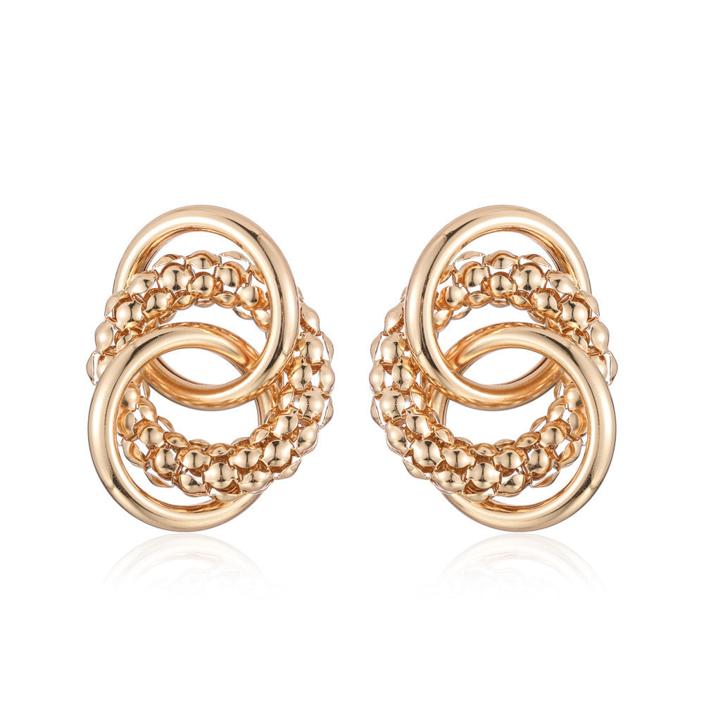 Simple Style Streetwear Round Alloy Plating Three-dimensional Gold Plated Silver Plated Women's Ear Studs