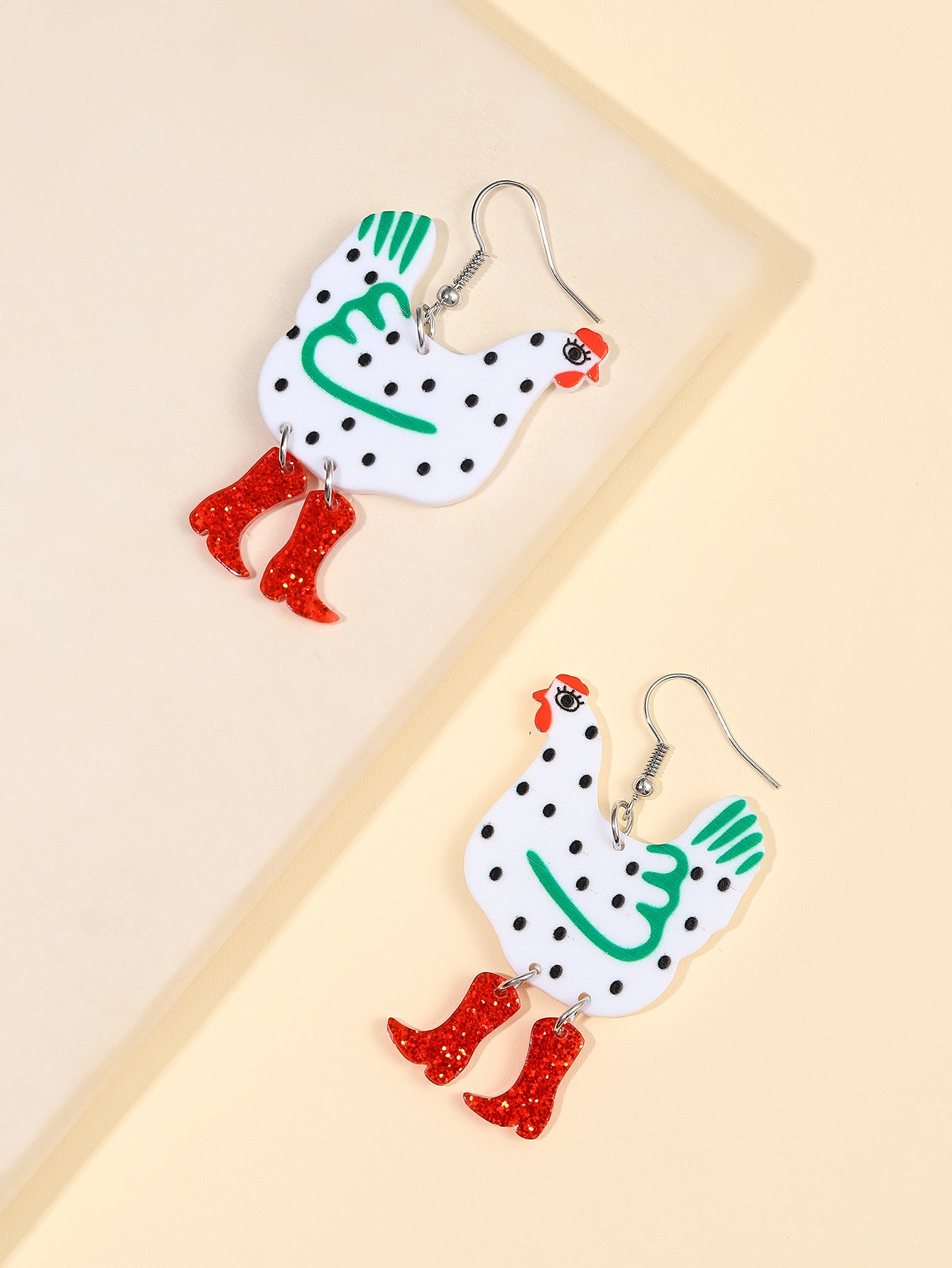 1 Pair Cartoon Style Cute Cock Arylic Drop Earrings