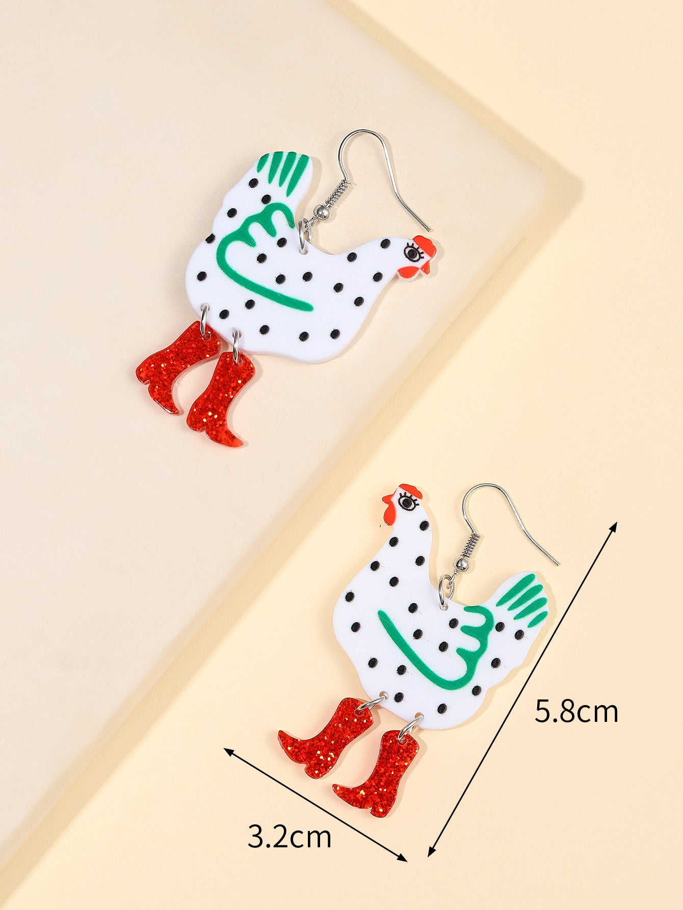 1 Pair Cartoon Style Cute Cock Arylic Drop Earrings