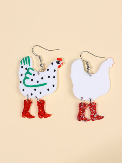 1 Pair Cartoon Style Cute Cock Arylic Drop Earrings