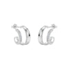 1 Pair Casual Simple Style C Shape Layered Plating Inlay Copper Zircon Ear Studs