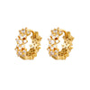 1 Pair Ins Style Leaf Flower Copper Inlay Zircon Earrings