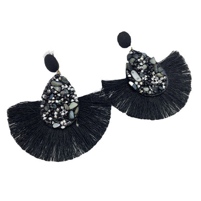 Exaggerated Geometric Alloy Tassel Women's Drop Earrings