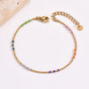 Vacation Simple Style Colorful Stainless Steel Epoxy Plating 14k Gold Plated Bracelets