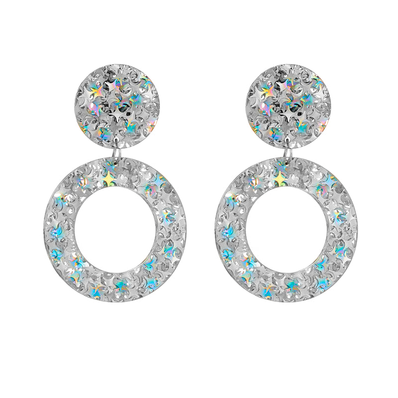 Modern Style Round Heart Shape Arylic Sequins Women's Drop Earrings