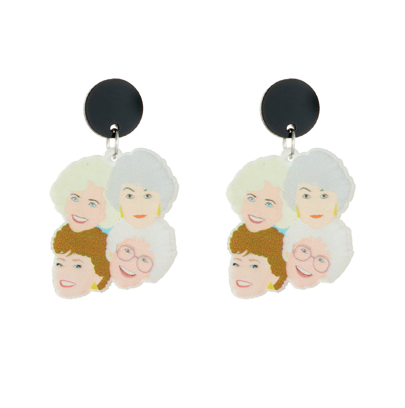 Cartoon Style Cute Human Arylic Printing Women's Drop Earrings