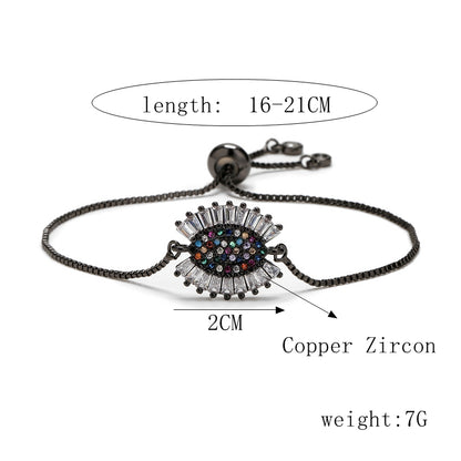 Copper Glam Classic Style Geometric Devil's Eye Hand Of Fatima Plating Inlay Zircon Bracelets