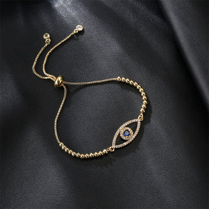 Copper Glam Classic Style Geometric Devil's Eye Hand Of Fatima Plating Inlay Zircon Bracelets