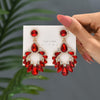 1 Pair Luxurious Geometric Inlay Alloy Rhinestones Glass Gold Plated Chandelier Earrings Drop Earrings