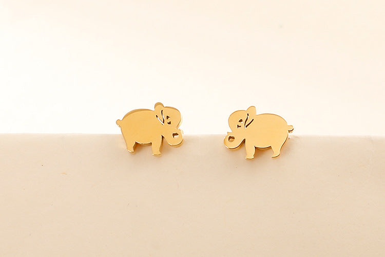 Korea Fashion Simple Little Elephant Stainless Steel Jewelry Set Wholesale Gooddiy