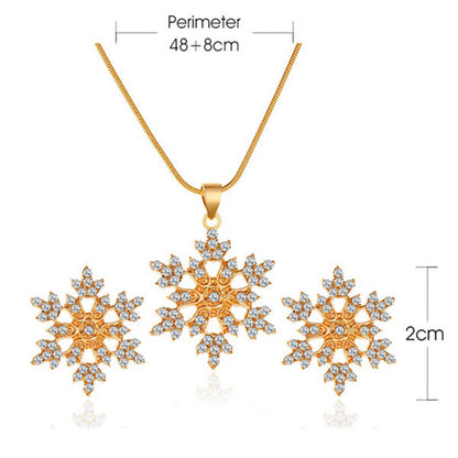 Streetwear Shiny Water Droplets Heart Shape Snowflake 18k Gold Plated Gold Plated Silver Plated Rhinestones Pearl Zircon Metal Copper Wholesale Jewelry Set