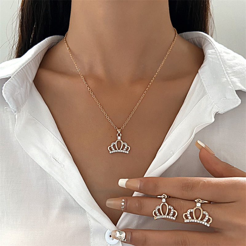 Streetwear Shiny Water Droplets Heart Shape Snowflake 18k Gold Plated Gold Plated Silver Plated Rhinestones Pearl Zircon Metal Copper Wholesale Jewelry Set