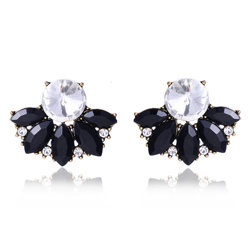 Luxurious Water Droplets Alloy Inlay Crystal Women's Ear Studs