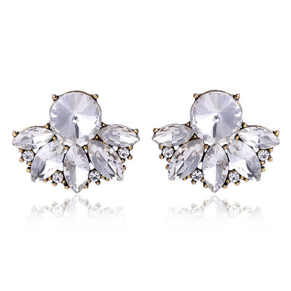 Luxurious Water Droplets Alloy Inlay Crystal Women's Ear Studs