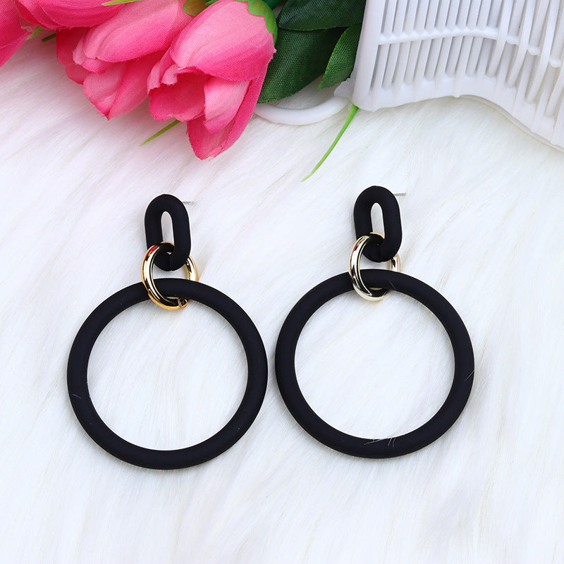 Casual Round Arylic Spray Paint Women's Earrings