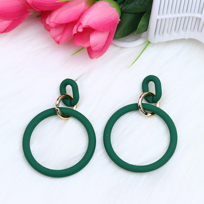 Casual Round Arylic Spray Paint Women's Earrings