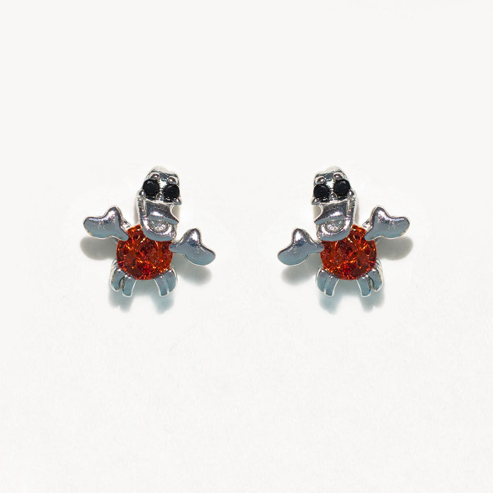 1 Set Cute Cartoon Character Brass Asymmetrical Plating Inlay Zircon 18k Gold Plated Ear Studs