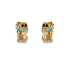 1 Set Artistic Animal Cartoon Brass Asymmetrical Plating Inlay Zircon 18k Gold Plated Ear Studs