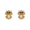 1 Set Artistic Animal Cartoon Brass Asymmetrical Plating Inlay Zircon 18k Gold Plated Ear Studs