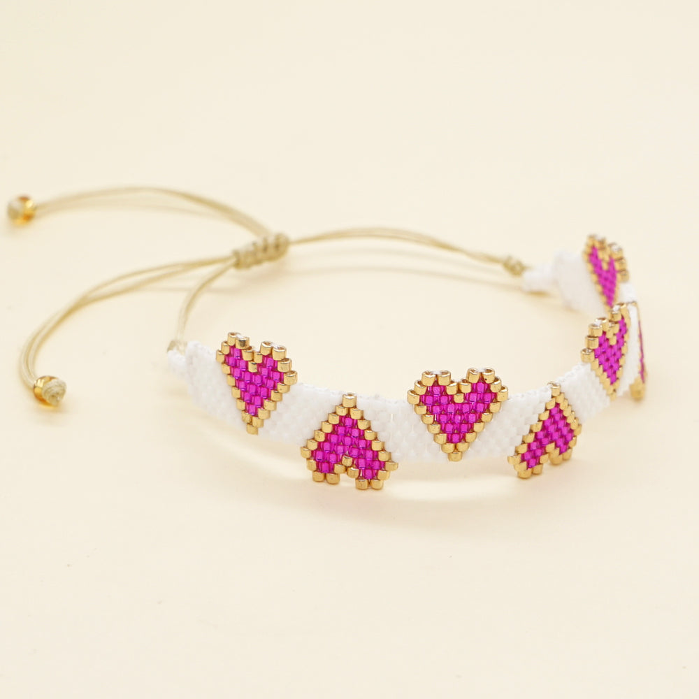 Vacation Heart Shape Glass Seed Bead Wholesale Bracelets