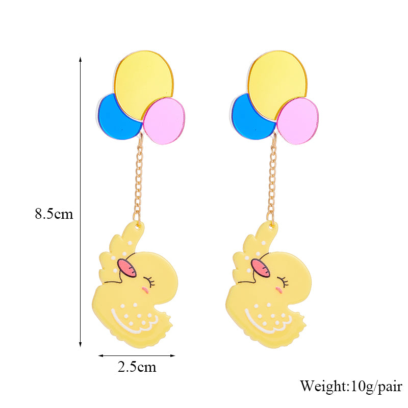 Cartoon Style Cute Balloon Duck Arylic Women's Drop Earrings