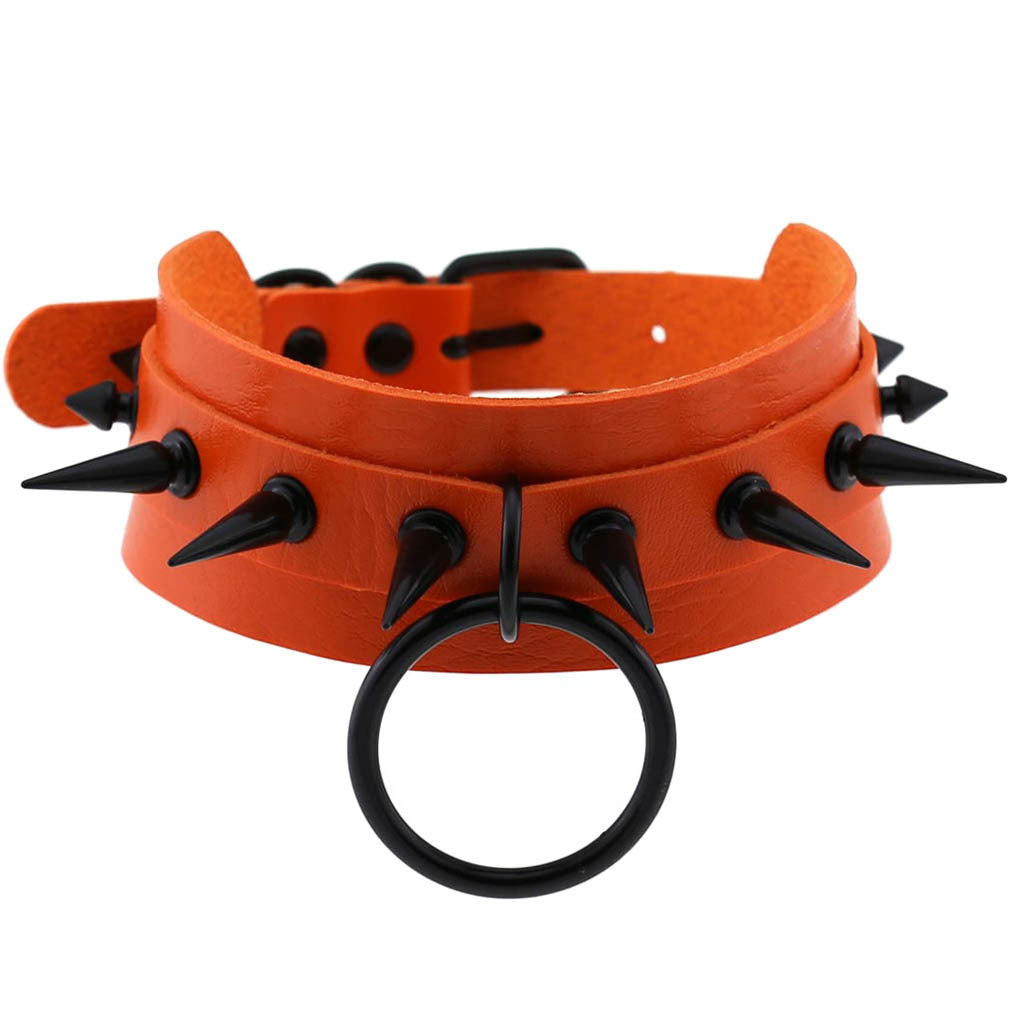 Punk Geometric Pu Leather  Unisex Choker