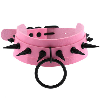 Punk Geometric Pu Leather  Unisex Choker