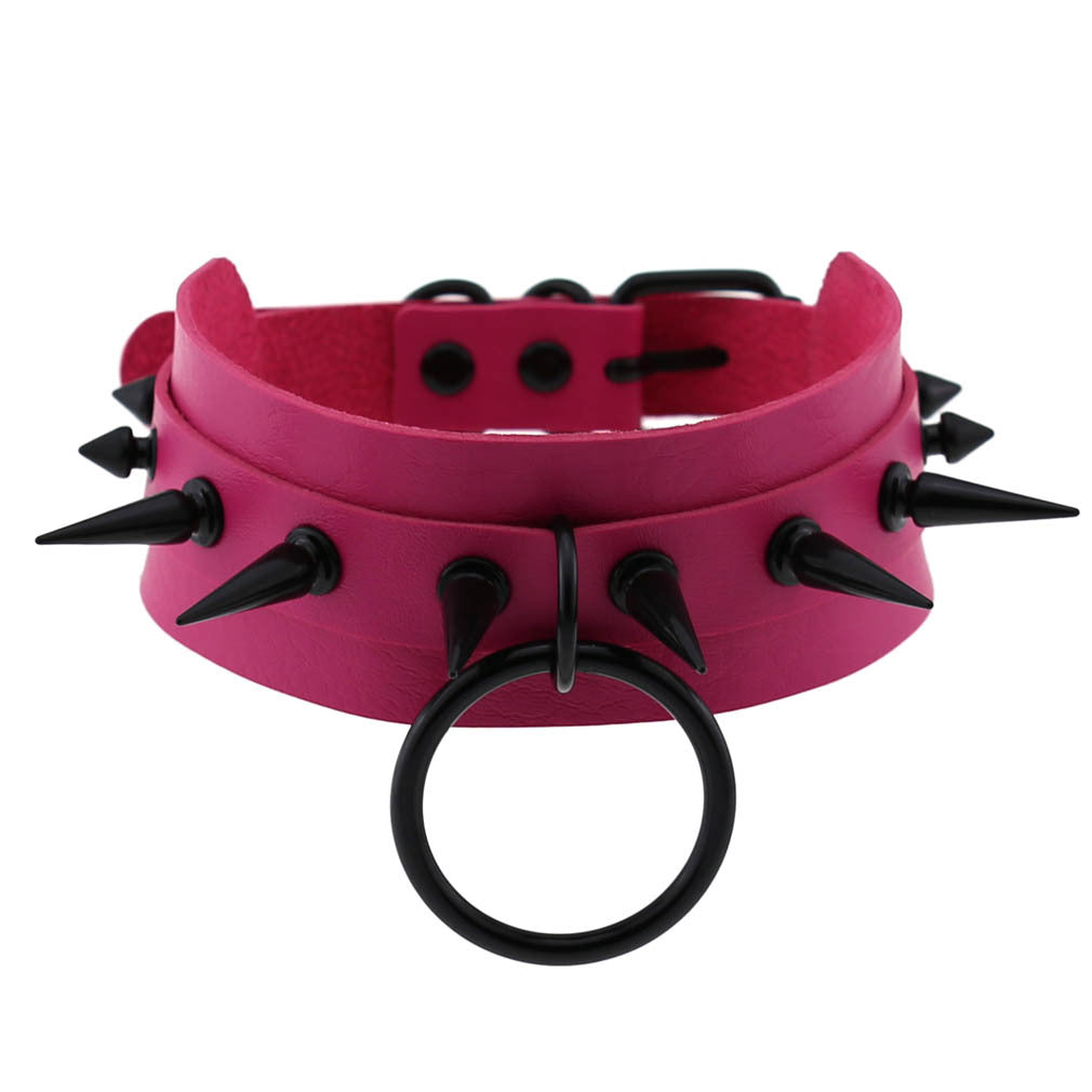 Punk Geometric Pu Leather  Unisex Choker