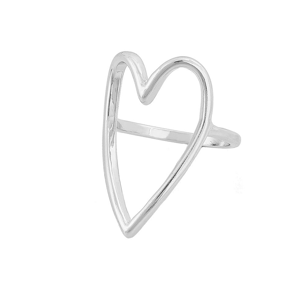 Casual Vacation Simple Style Heart Shape Alloy Women's Rings