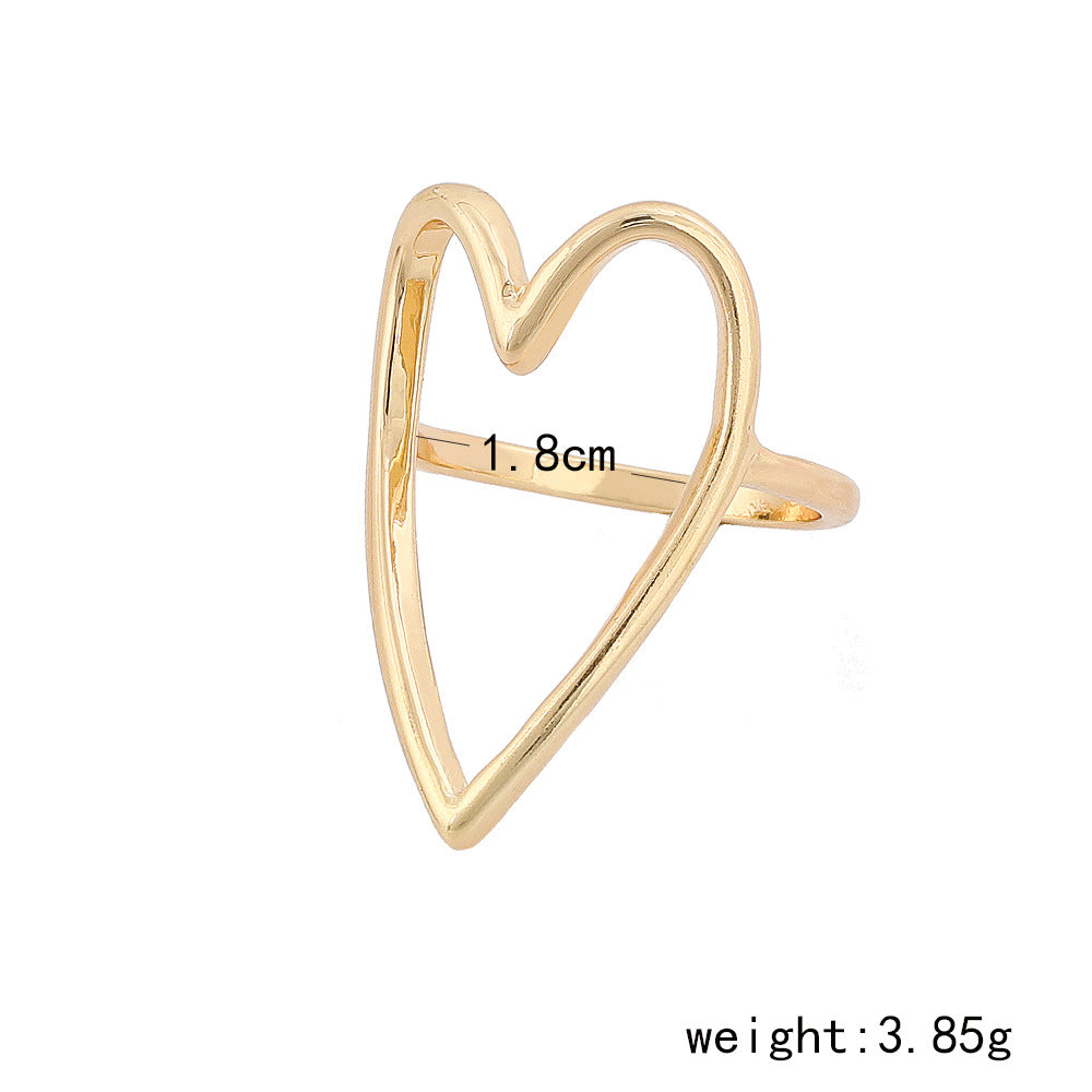 Casual Vacation Simple Style Heart Shape Alloy Women's Rings