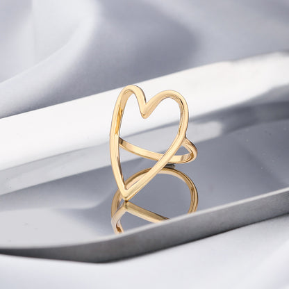 Casual Vacation Simple Style Heart Shape Alloy Women's Rings