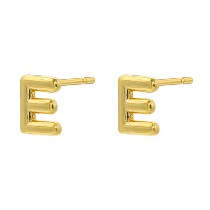 1 Pair Simple Style Letter Copper Plating 18k Gold Plated Ear Studs