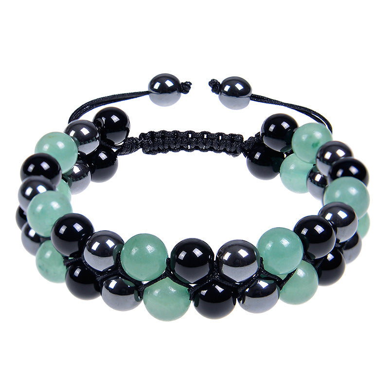 Retro Color Block Agate Beaded Bracelets 1 Piece