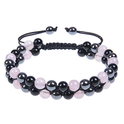 Retro Color Block Agate Beaded Bracelets 1 Piece