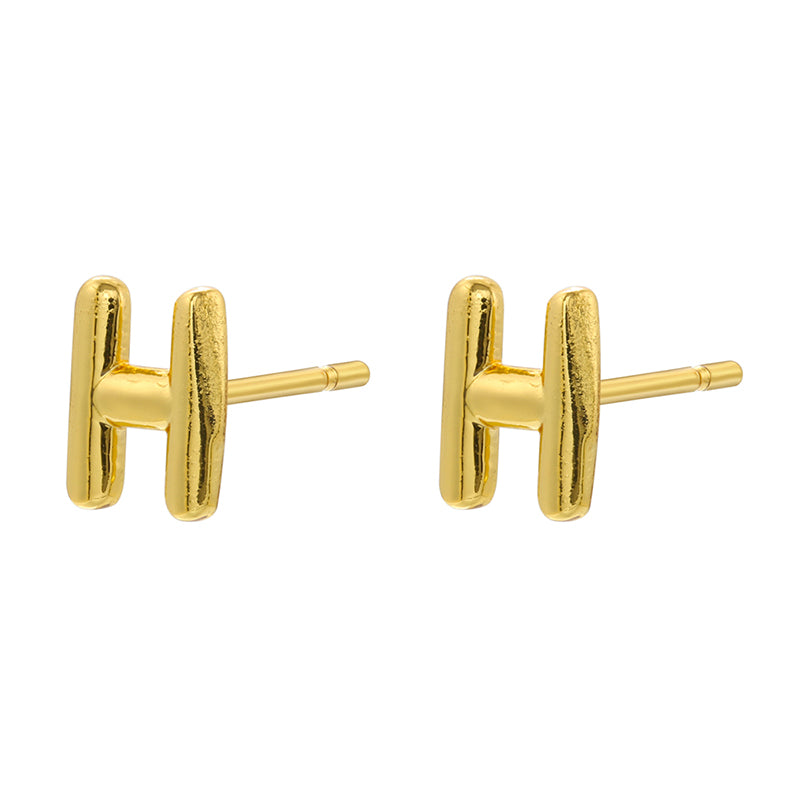 1 Pair Simple Style Letter Copper Plating 18k Gold Plated Ear Studs