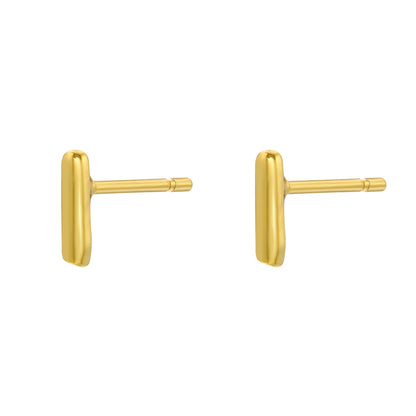 1 Pair Casual Elegant Simple Style Letter Copper Plating 18k Gold Plated Ear Studs