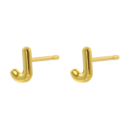 1 Pair Simple Style Letter Copper Plating 18k Gold Plated Ear Studs