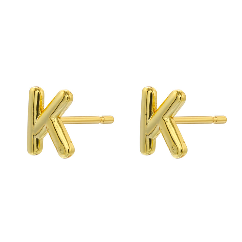 1 Pair Simple Style Letter Copper Plating 18k Gold Plated Ear Studs