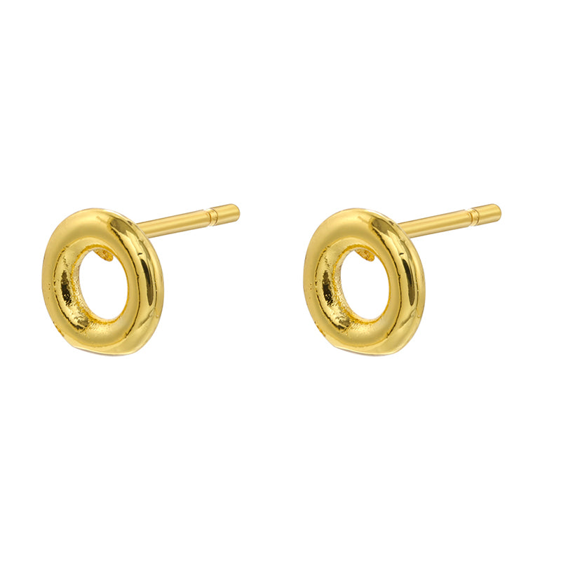 1 Pair Casual Elegant Simple Style Letter Copper Plating 18k Gold Plated Ear Studs