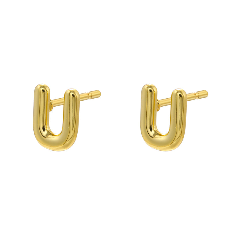 1 Pair Simple Style Letter Copper Plating 18k Gold Plated Ear Studs