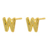 1 Pair Simple Style Letter Copper Plating 18k Gold Plated Ear Studs