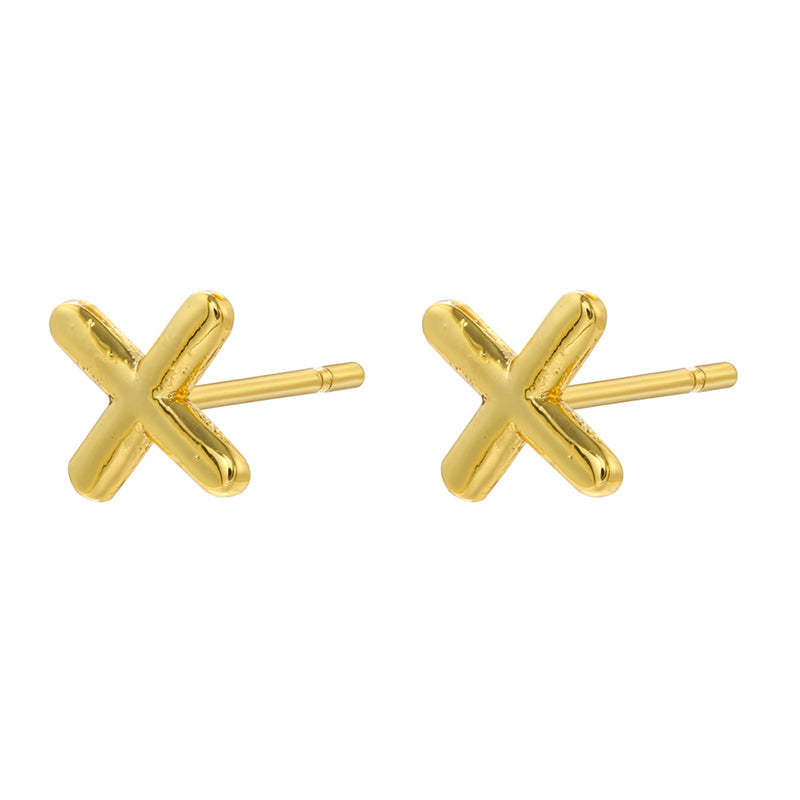 1 Pair Simple Style Letter Copper Plating 18k Gold Plated Ear Studs