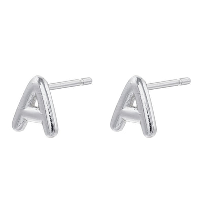 1 Pair Casual Elegant Simple Style Letter Copper Plating 18k Gold Plated Ear Studs