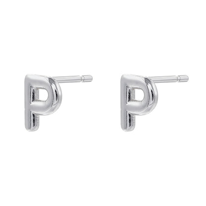 1 Pair Casual Elegant Simple Style Letter Copper Plating 18k Gold Plated Ear Studs