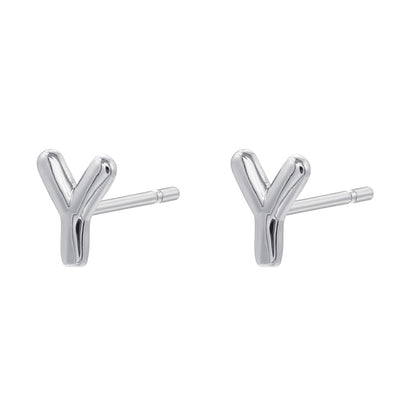 1 Pair Casual Elegant Simple Style Letter Copper Plating 18k Gold Plated Ear Studs