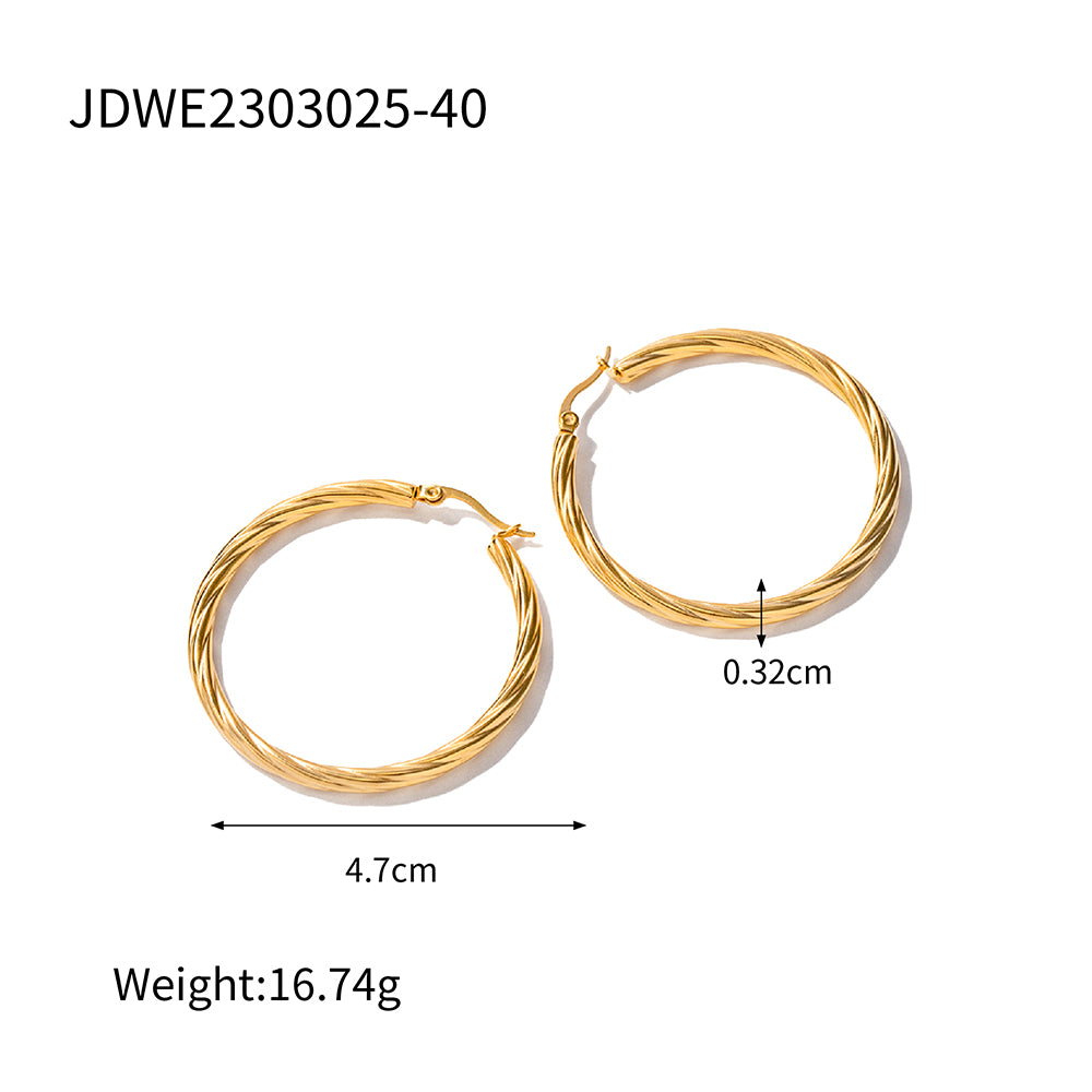 1 Pair Ins Style Simple Style Round Stainless Steel Plating 18k Gold Plated Earrings