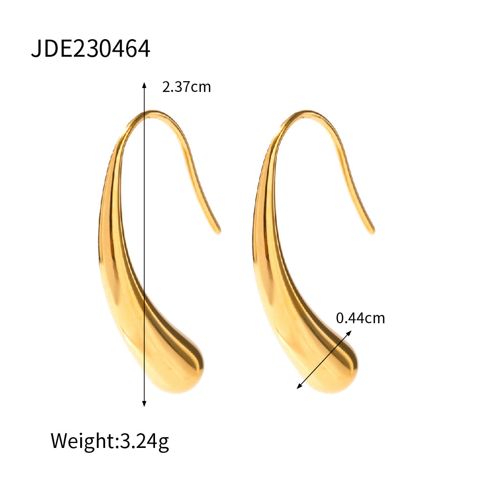 1 Pair Ins Style Simple Style Water Droplets Stainless Steel Plating Drop Earrings