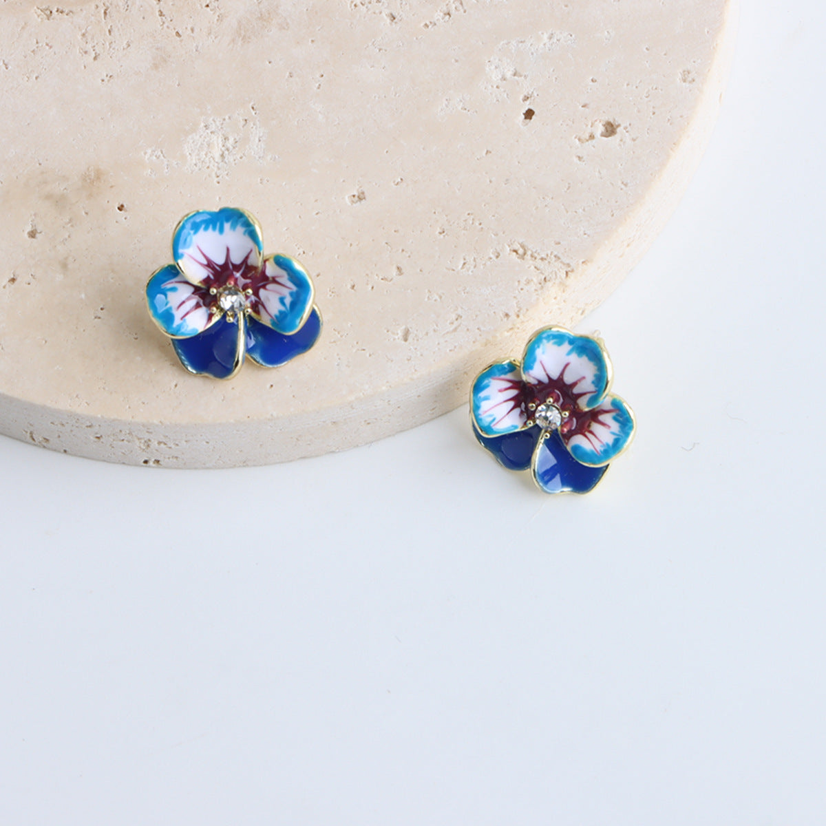 1 Pair Fashion Flower Alloy Enamel Women's Ear Studs