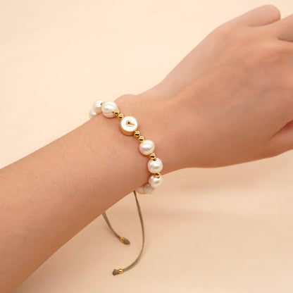 Casual Pentagram Freshwater Pearl Beaded Braid Bracelets